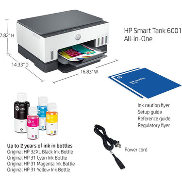 Hewlett Packard Smart Tank 6001 Wireless Inkjet All-in-One Printer (2H0B9A)