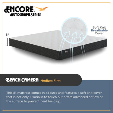 Encore 8" Twin BIAB Hybrid Mattress - Medium Firm, 10-Yr Warranty, USA-Made