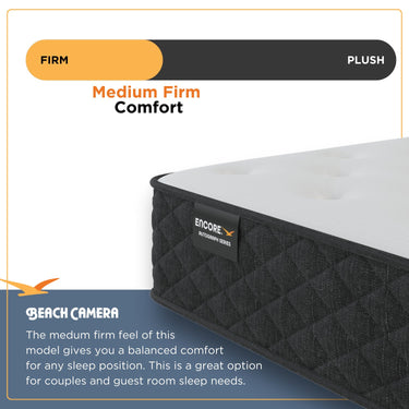 Encore 8" Twin BIAB Hybrid Mattress - Medium Firm, 10-Yr Warranty, USA-Made