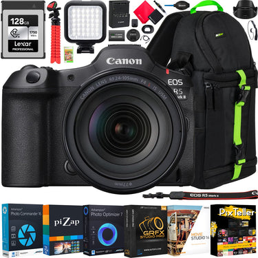 Canon EOS R5 Mark II Mirrorless Camera + RF 24-105mm F4 L IS USM Lens Kit Pro Bundle
