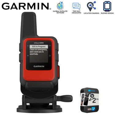 Garmin inReach Mini 2 Compact Satellite Communicator Marine Bundle w/ Warranty Kit