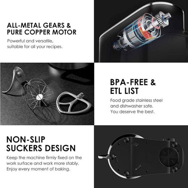 COOKLEE Stand Mixer 9.5Qt. 660W 10-Speed Electric Kitchen Mixer Open Box