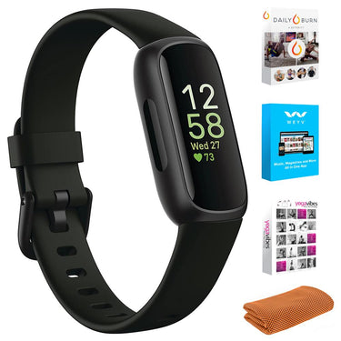Fitbit Inspire 3 Health and Fitness Tracker, Midnight Zen / Black w/ Fitness Bundle