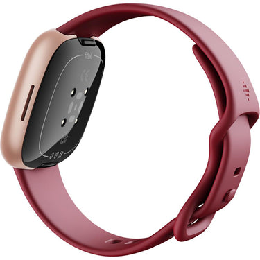 Fitbit Versa 4 Fitness Smartwatch, Beet Juice/Copper Rose Aluminum + 2 YR Warranty Kit