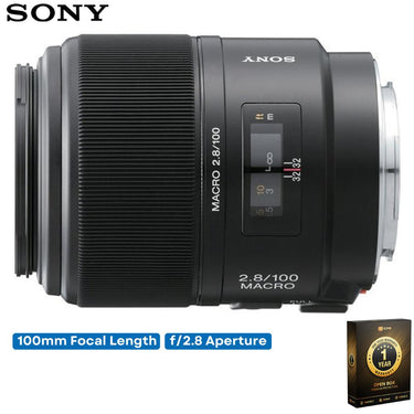 Sony 100mm f/2.8 Macro Lens, A-Mount (OPEN BOX) with CPS 1 Year Warranty