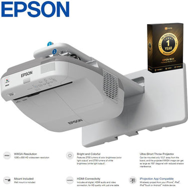 Epson PowerLite 575W 2700 Lumens WXGA 3LCD Projector Open Box + 1 Year Warranty