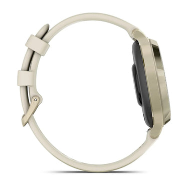 Garmin Lily 2 Active Smartwatch, Lunar Gold with Bone Silicone Band