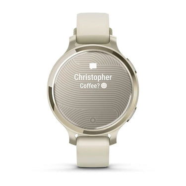 Garmin Lily 2 Active Smartwatch, Lunar Gold with Bone Silicone Band