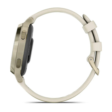 Garmin Lily 2 Active Smartwatch, Lunar Gold with Bone Silicone Band