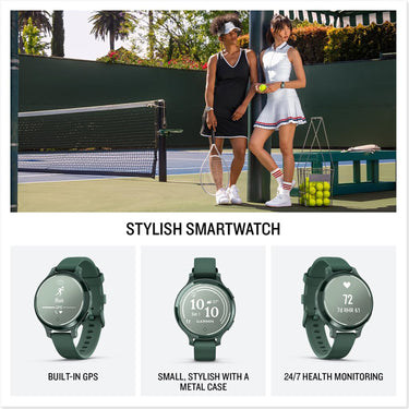 Garmin Lily 2 Active Smartwatch, Jasper Green with Jasper Green Silicone Band