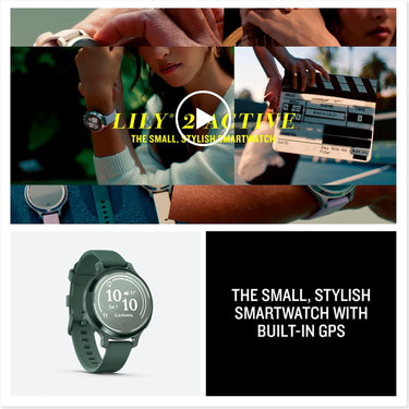 Garmin Lily 2 Active Smartwatch, Jasper Green with Jasper Green Silicone Band