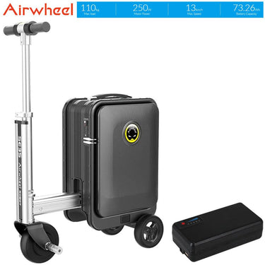 Airwheel SE3S Smart Rideable Suitcase Luggage Scooter (Black) + Power Bank Bundle