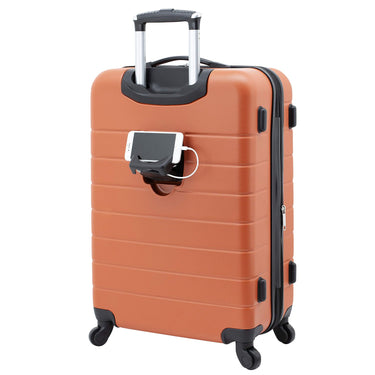 Wrangler 3 Piece Hardside Smart Luggage Set w/Cup Holder & USB Port (20"/24"/28") Orange
