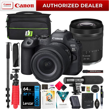 Canon EOS R6 Mark II Mirrorless Camera with RF 24-105mm F4-7.1 IS STM Lens Kit Bundle