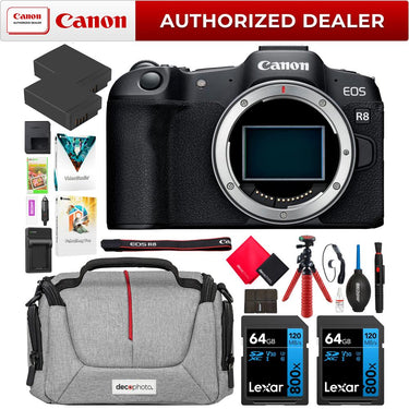 Canon EOS R8 Full Frame Mirrorless Camera Body + Essential Accessories Kit Bundle