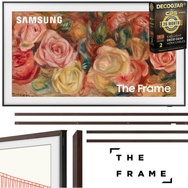 Samsung 75" The Frame QLED 4K Smart TV (2024) + Modern Brown Bezel & 26 Month Protection