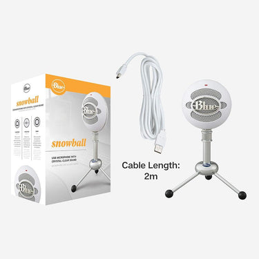 Blue Microphones Snowball USB Condenser Microphone, White (988-000073)