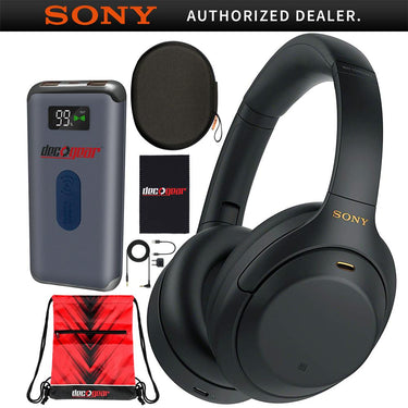 Sony WH-1000XM4 Wireless Noise Cancelling Headphones with Hands Free Mic Black Bundle