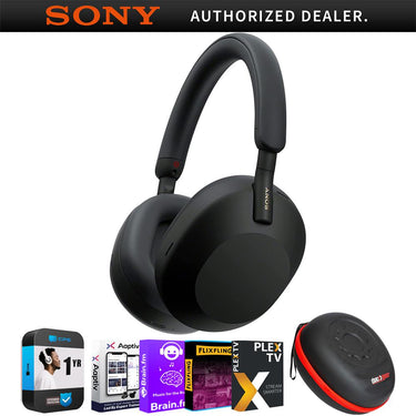 Sony Wireless Industry Leading Noise Canceling Headphones, Black w/ Warranty Bundle