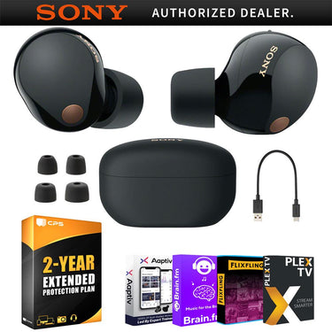 Sony WF-1000XM5 Noise Canceling Wireless Earbuds (Black) Bundle with 2 YR Warranty