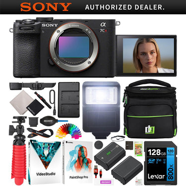 Sony a7CR Full Frame Mirrorless Camera Body Black + Bag & Essentials Kit Bundle