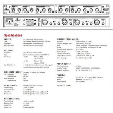 DBX 266xs Production Series Compressor/Gate Processor