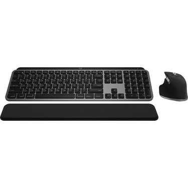 Logitech MX Keys S Combo for Mac, Wireless Keyboard, Mouse, Palm Rest - Space Grey