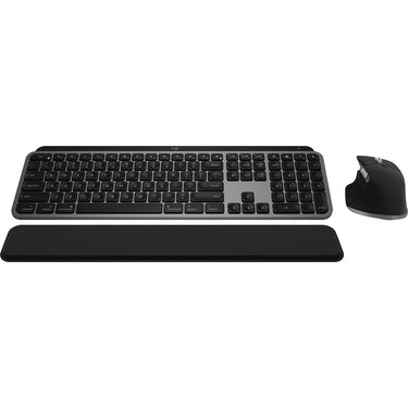 Logitech MX Keys S Combo for Mac, Wireless Keyboard, Mouse, Palm Rest - Space Grey