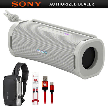 Sony Portable Bluetooth Speaker White + Sling Backpack Bundle
