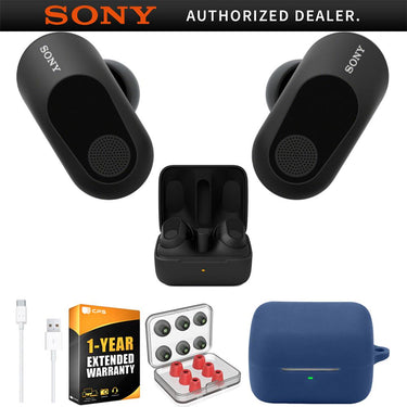 Sony INZONE Buds Truly Wireless Gaming Earbuds, Black + Accessories + Warranty Bundle
