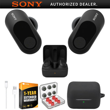 Sony INZONE Buds Truly Wireless Gaming Earbuds, Black + Accessories + Warranty Bundle
