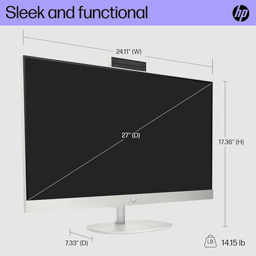 Hewlett Packard 27-cr0060 27" AMD Ryzen 5 7520U 8GB/512GB All-in-One Desktop PC, White