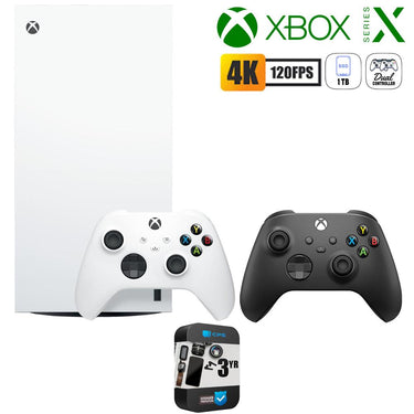 Microsoft Xbox Series X 1TB All-Digital Console w/ Dual Controller +3 Year Warranty Bundle