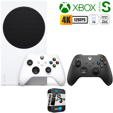 Microsoft Xbox Series S 1TB All-Digital Console w/ Dual Controller +3 Year Warranty Bundle