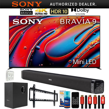 Sony BRAVIA 9 65" 4K HDR QLED Mini-LED TV (2024) with Deco Gear Home Theater Bundle
