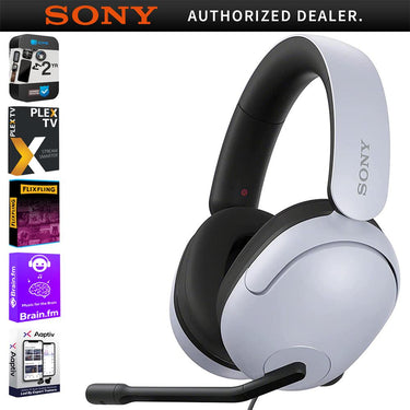 Sony MDRG300/W INZONE H3 Wired Gaming Headset, White w/ Warranty Bundle