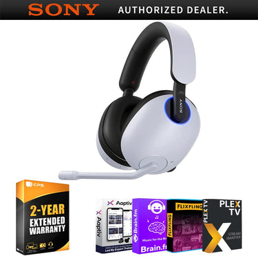 Sony INZONE H9 Wireless Noise Cancelling Gaming Headset, White w/ Warranty Bundle