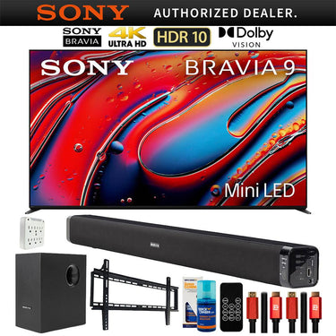 Sony BRAVIA 9 85" 4K HDR QLED Mini-LED TV (2024) with Deco Gear Home Theater Bundle