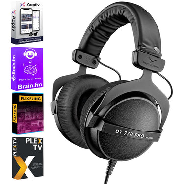 BeyerDynamic DT 770 PRO Closed Dynamic Studio Headphones, 32 Ohms w/ Audio Essentials Bundle