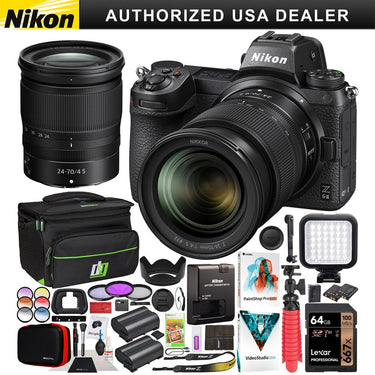 Nikon Z6II Mirrorless Camera Body FX-Format Full Frame + 24-70mm f/4 S Lens Kit Bundle