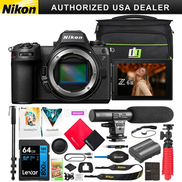 Nikon Z6III Full Frame Mirrorless FX Camera Body 1890 + Pro Accessories Kit Bundle