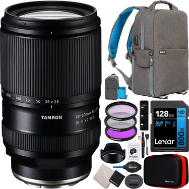 Tamron 28-300mm F4-7.1 Di III VXD Lens for Sony E-Mount FE Mirrorless Cameras Bundle
