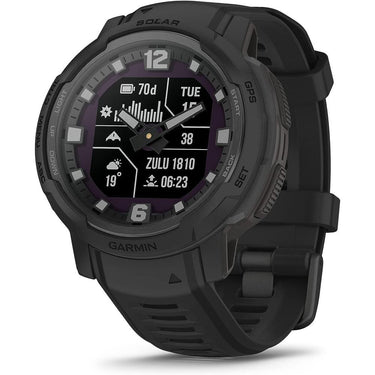 Garmin Instinct Crossover Solar Tactical Hybrid Smartwatch, Black w/ Accessories Bundle