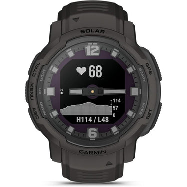 Garmin Instinct Crossover Solar Rugged Hybrid Smartwatch, Graphite + Accessories Bundle