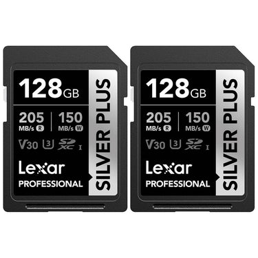 Lexar Professional SILVER PLUS UHS-I SDXC 128 GB Memory Card 2 Pack