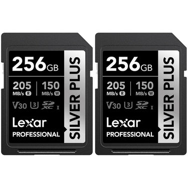 Lexar 256GB Professional SILVER PLUS UHS-I SDXC Memory Card 2 Pack