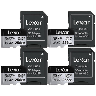 Lexar 256GB Professional Silver Plus microSDXC Card 4 Pack