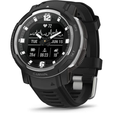 Garmin Instinct Crossover Hybrid Analog/Digital Smartwatch, Black w/ Accessories Bundle