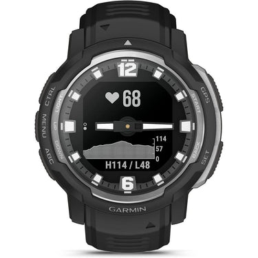 Garmin Instinct Crossover Hybrid Analog/Digital Smartwatch, Black w/ Fitness Bundle