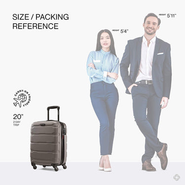 Samsonite Omni 2 Piece Hardside Expandable Luggage Nested Spinner Set (20"/28") Silver